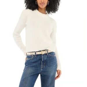 JCrew Alpaca Blend Brushed Crew Cream Cozy Sweater Medium Women #236